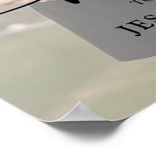 Modern Elegant Script Photo Wedding Welcome ポスター (角)