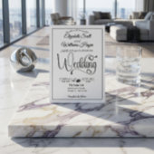 Modern Elegant Script QR Code Photo Budget Wedding 招待状