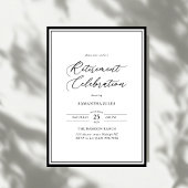 Modern Elegant Script Retirement Celebration 招待状