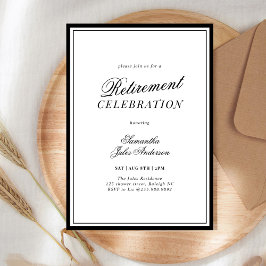 Modern Elegant Script Retirement Celebration 招待状