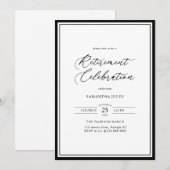 Modern Elegant Script Retirement Celebration 招待状 (正面/裏面)