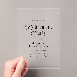 Modern Elegant Script Retirement Party  アクリル招待状