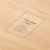 Modern Elegant Script Retirement Party  アクリル招待状 (レイダウン)