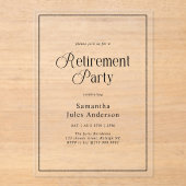 Modern Elegant Script Retirement Party  アクリル招待状 (正面)