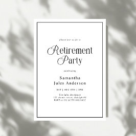 Modern Elegant Script Retirement Party  招待状