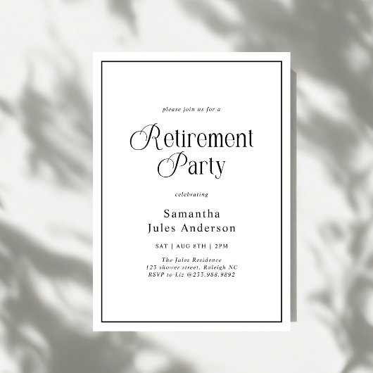 Modern Elegant Script Retirement Party  招待状