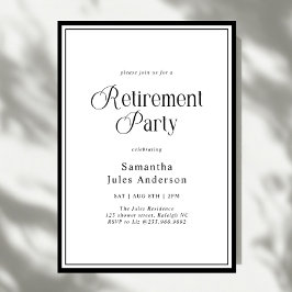 Modern Elegant Script Retirement Party  招待状