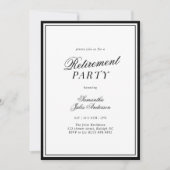 Modern Elegant Script Retirement Party  招待状 (正面)