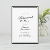 Modern Elegant Script Retirement Party  招待状 (スタンド正面)