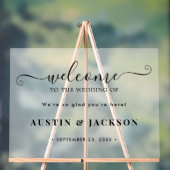 Modern Elegant Script Wedding Welcome  アクリルサイン (ニュートラル)