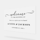 Modern Elegant Script Wedding Welcome  アクリルサイン (傾斜)