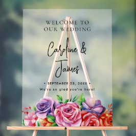 Modern Elegant Script Wedding Welcome  アクリルサイン