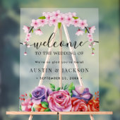 Modern Elegant Script Wedding Welcome  アクリルサイン (ニュートラル)