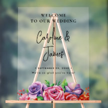 Modern Elegant Script Wedding Welcome  Acrylic Sig