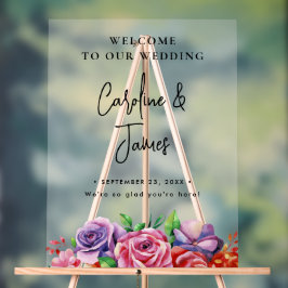 Modern Elegant Script Wedding Welcome  Acrylic Sig アクリルサイン