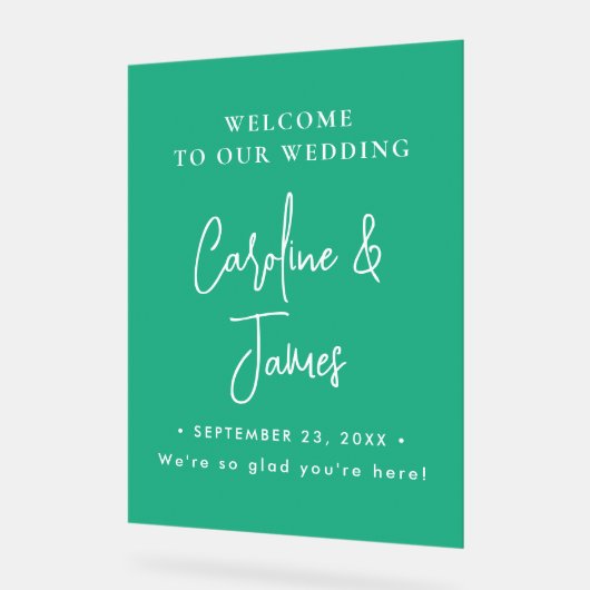 Modern Elegant Script Wedding Welcome  Acrylic Sig アクリルサイン (傾斜)