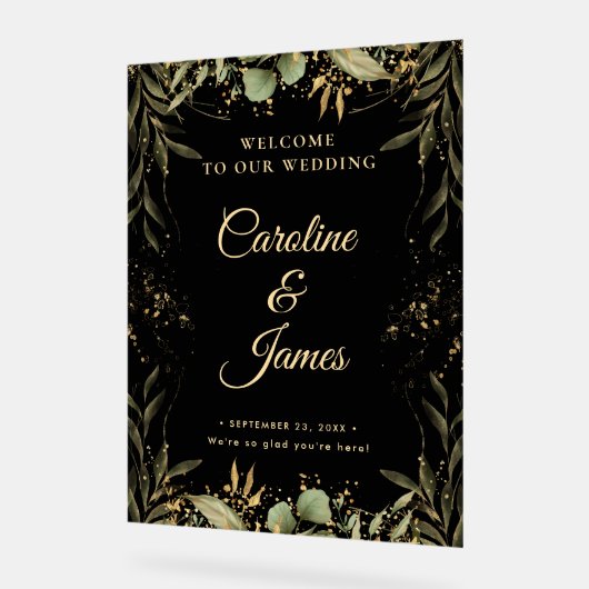 Modern Elegant Script Wedding Welcome  Acrylic Sig アクリルサイン (傾斜)