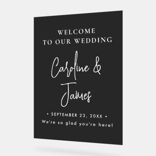 Modern Elegant Script Wedding Welcome  Acrylic Sig アクリルサイン (傾斜)