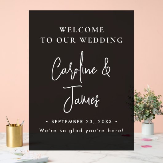 Modern Elegant Script Wedding Welcome Acrylic Sig アクリルサイン (ウェディング)