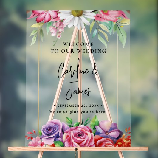 Modern Elegant Script Wedding Welcome  Acrylic Sig アクリルサイン (ニュートラル)