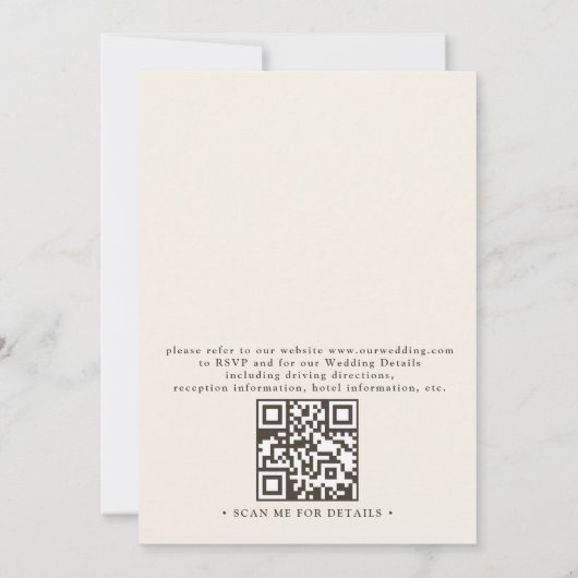 Modern Elegant Shell Beach Ocean QR Code Wedding 招待状 (裏面)
