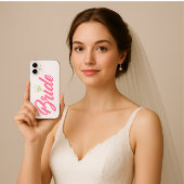 Modern Elegant Simple Bride Glittery Pink Diamond iPhone 16ケース