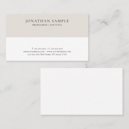 Modern Elegant Simple Design Professional Custom 名刺 (正面/裏面)