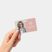 Modern Elegant Simple Dusty Rose Employee Photo ID バッジ (手持ち)