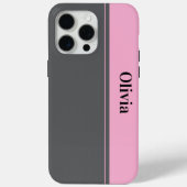 Modern elegant  simple grey pink minimal Case-Mate iPhoneケース (裏面)