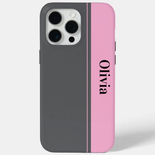 Modern elegant simple grey pink minimal Case-Mate iPhoneケース (裏面)