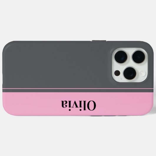 Modern elegant  simple grey pink minimal Case-Mate iPhoneケース (裏面 (横))