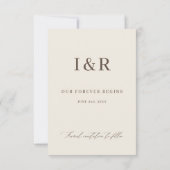 Modern Elegant Simple Photo Wedding セーブザデート (裏面)