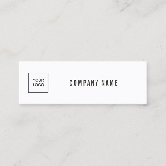 Modern Elegant Simple Plain Add Your Logo Company スキニー名刺 (正面)