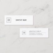 Modern Elegant Simple Plain Add Your Logo Company スキニー名刺 (正面/裏面)