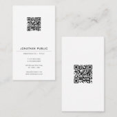 Modern Elegant Simple QR Code Template Vertical 名刺 (正面/裏面)