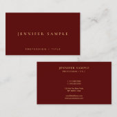 Modern Elegant Simple Template Luxury Maroon Red 名刺 (正面/裏面)