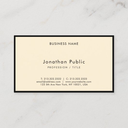 Modern Elegant Simple Typography Script Luxury 名刺 (裏面)