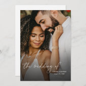 Modern Elegant Simple Vertical Photo Wedding 招待状 (正面/裏面)