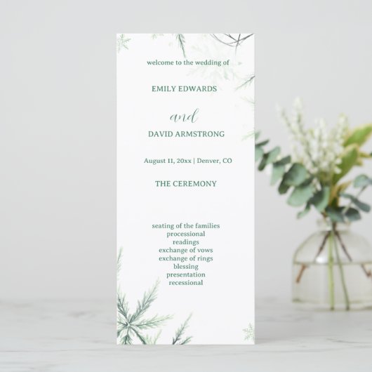 Modern Elegant Simple Wedding Program (スタンド正面)