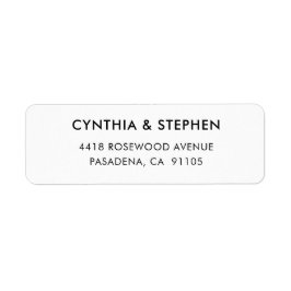 Modern Elegant Simple Wedding Return Address ラベル