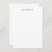 Modern Elegant Simple White Professional Own Name ノートカード (正面/裏面)