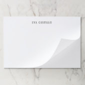 Modern Elegant Simple White Professional Own Name ペーパーパッド (折り畳み)