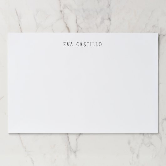 Modern Elegant Simple White Professional Own Name ペーパーパッド (正面)