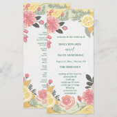 Modern Elegant SimpleFloral  Wedding Program (正面/裏面)