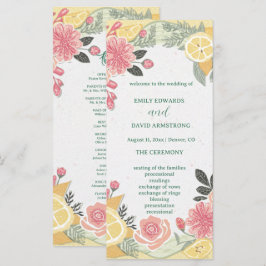 Modern Elegant SimpleFloral  Wedding Program