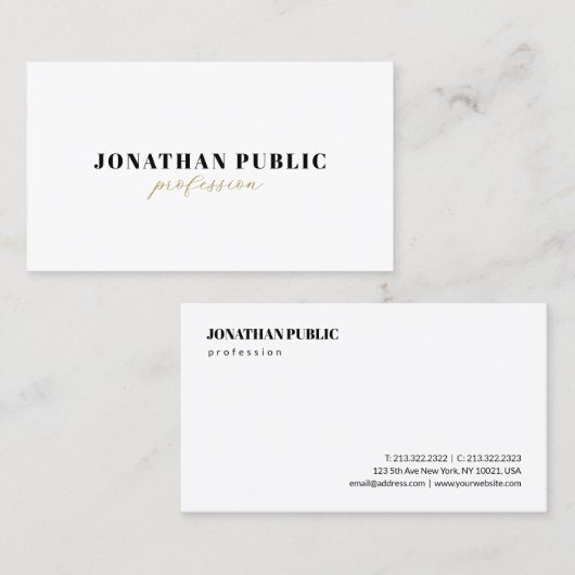 Modern Elegant Sleek Design Template Business 名刺 (正面/裏面)