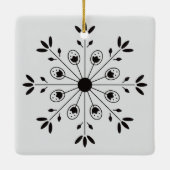 Modern Elegant Snowflake Christmas  セラミックオーナメント (裏面)