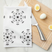 Modern Elegant Snowflake Christmas Simple キッチンタオル (四つ折り)