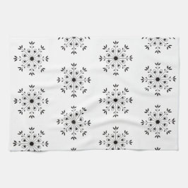 Modern Elegant Snowflake Christmas Simple キッチンタオル
