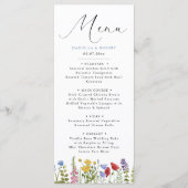 Modern Elegant Spring Summer Wildflower Wedding メニュー (正面)